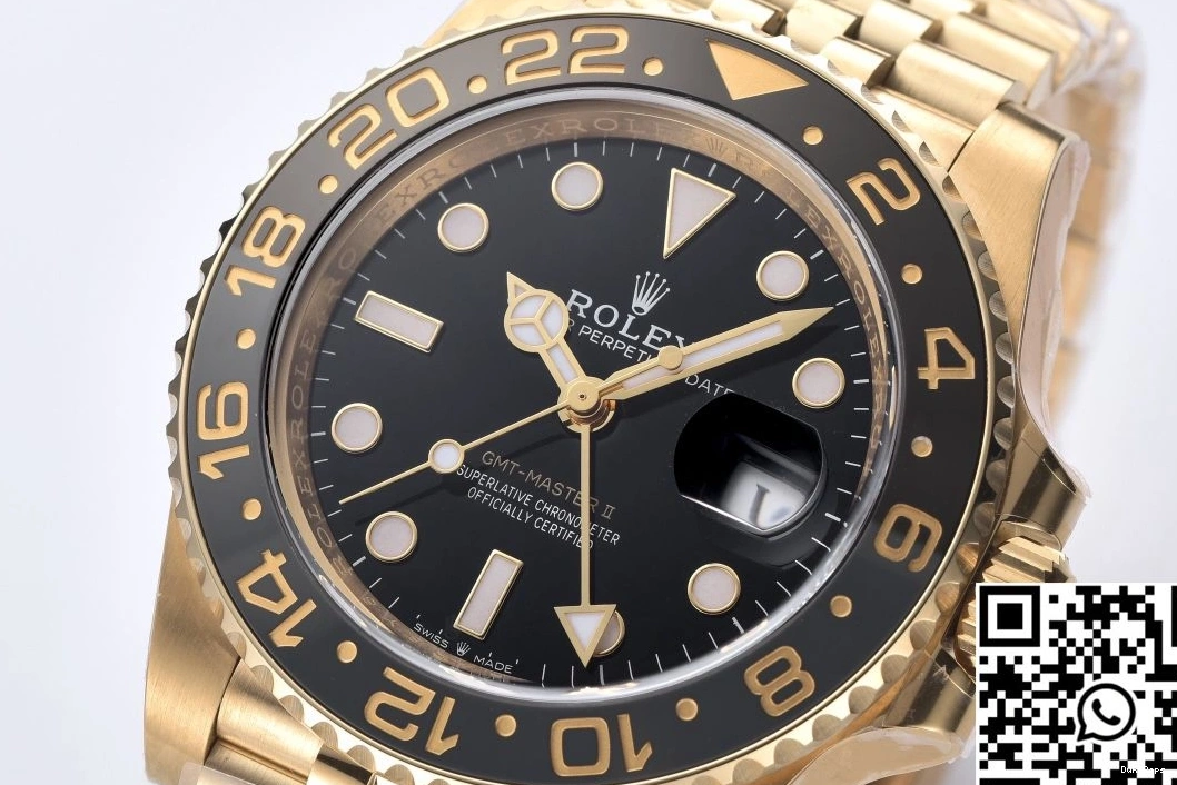 M126710BLRO-0001 Case Master Black Gold GMT Rolex II Clean Factory Dial 0216